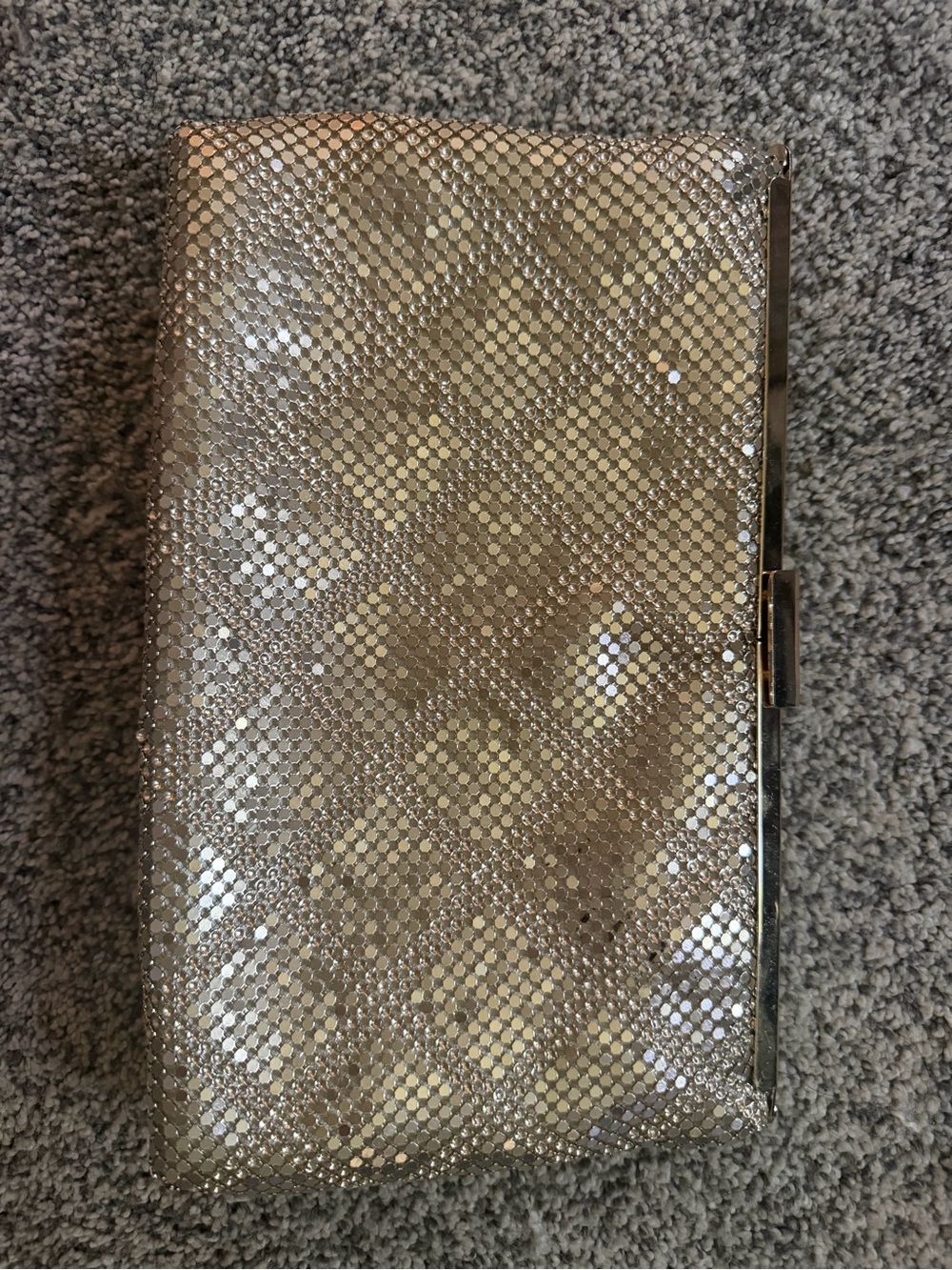 INC International Concepts Gold Sequin Quilted Clutch